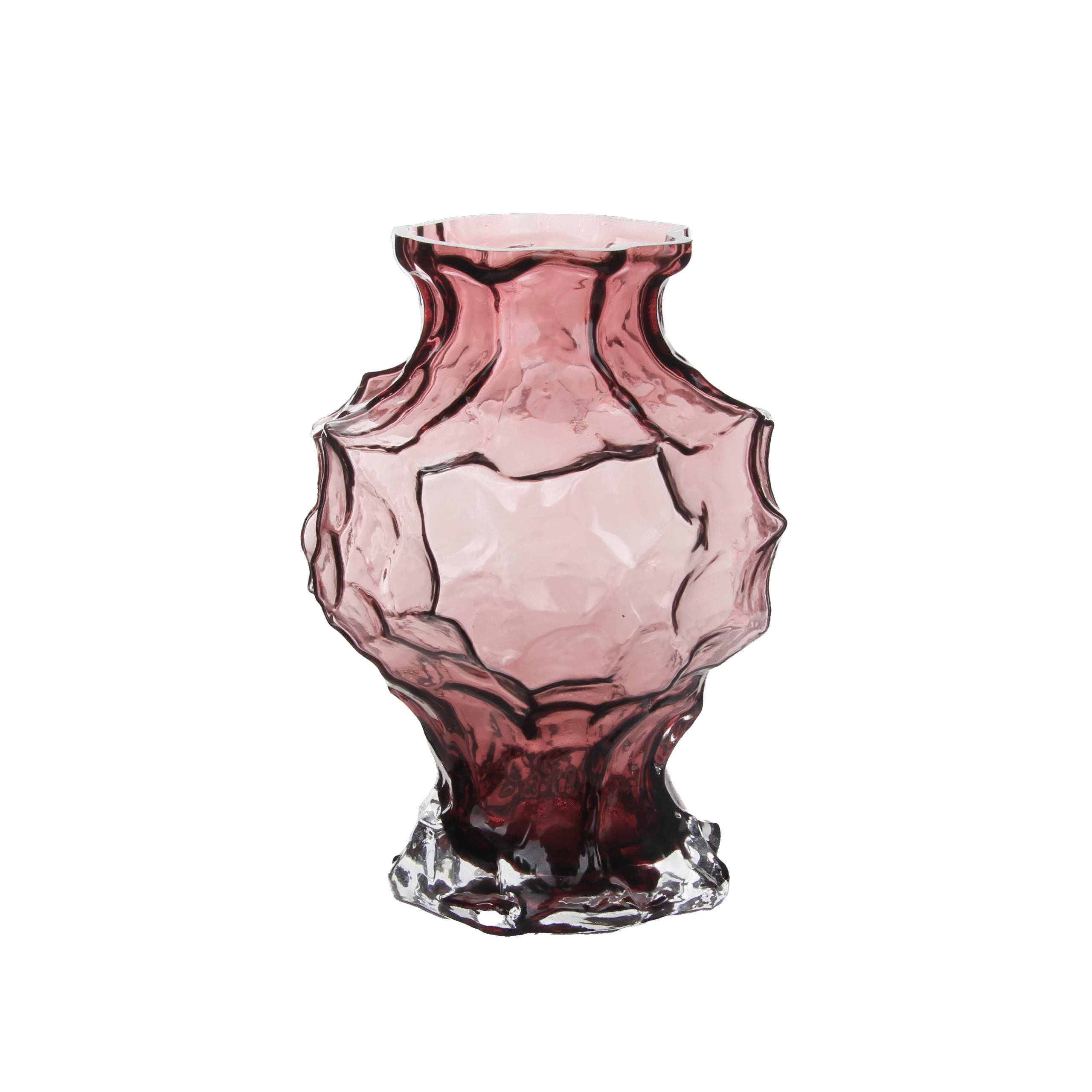 Artistic Textured Pink Glass Vase