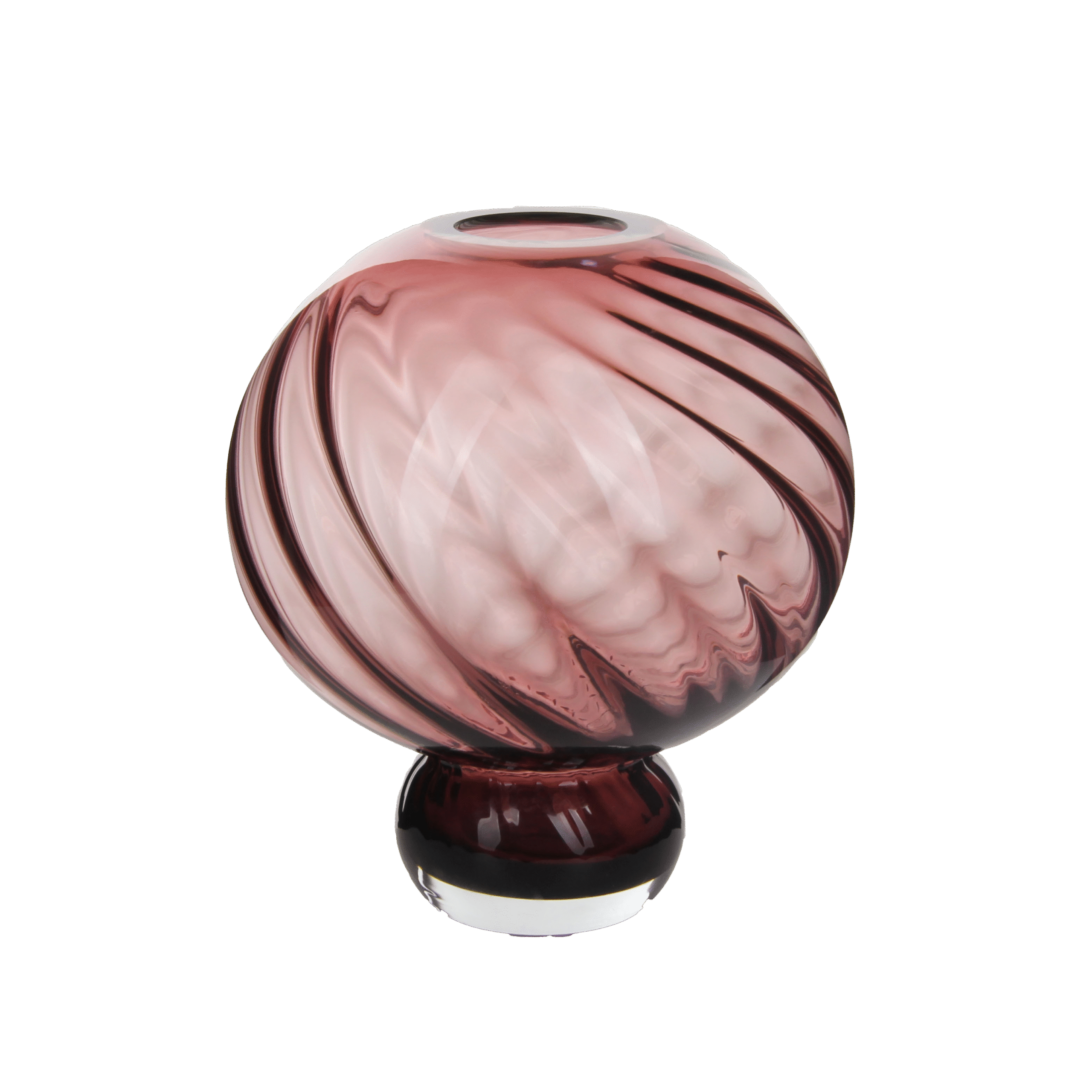 Crimson Shadow Spiral Pattern Ball Bottle