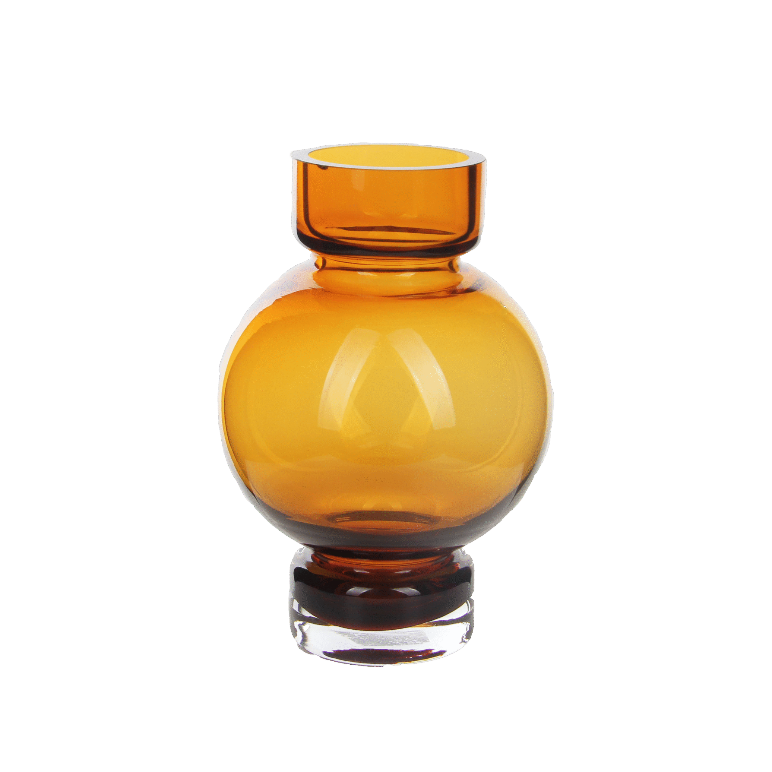 Amber Globe Glass Vase