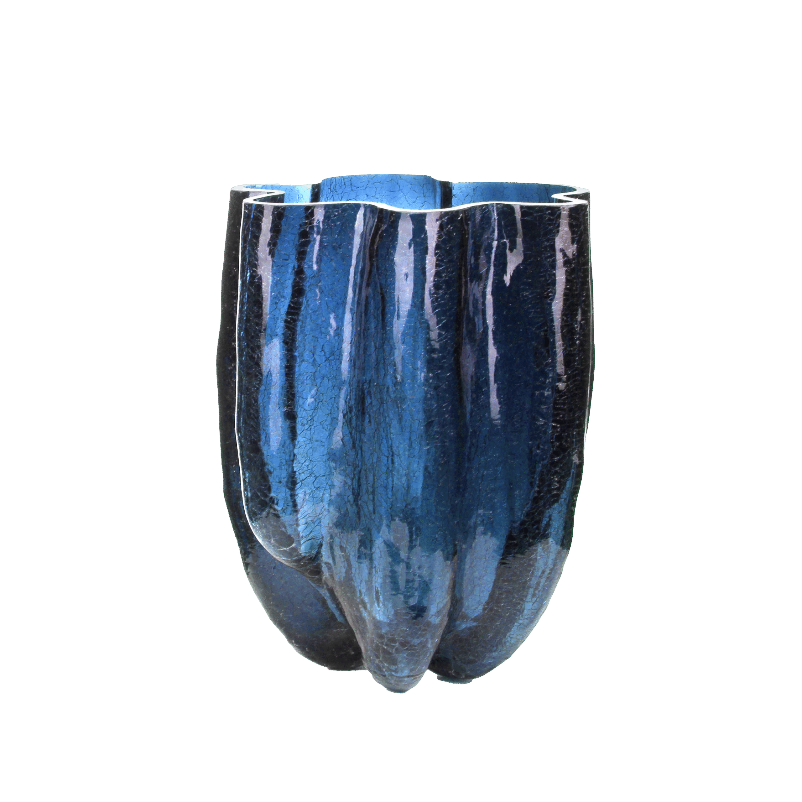 Crackle - Glazed Blue Art Vase