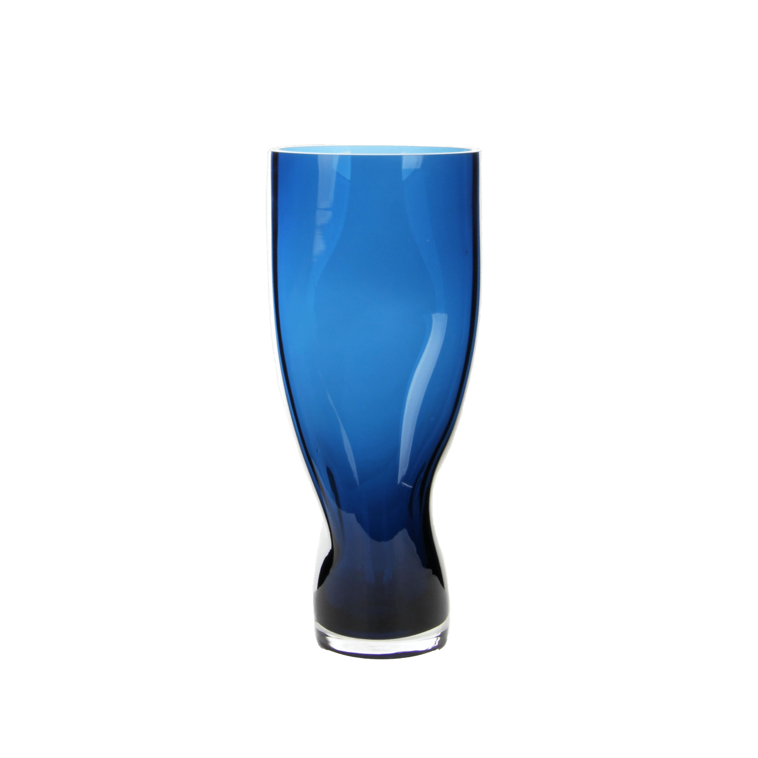 Blue Gradient Curved Glass Vase