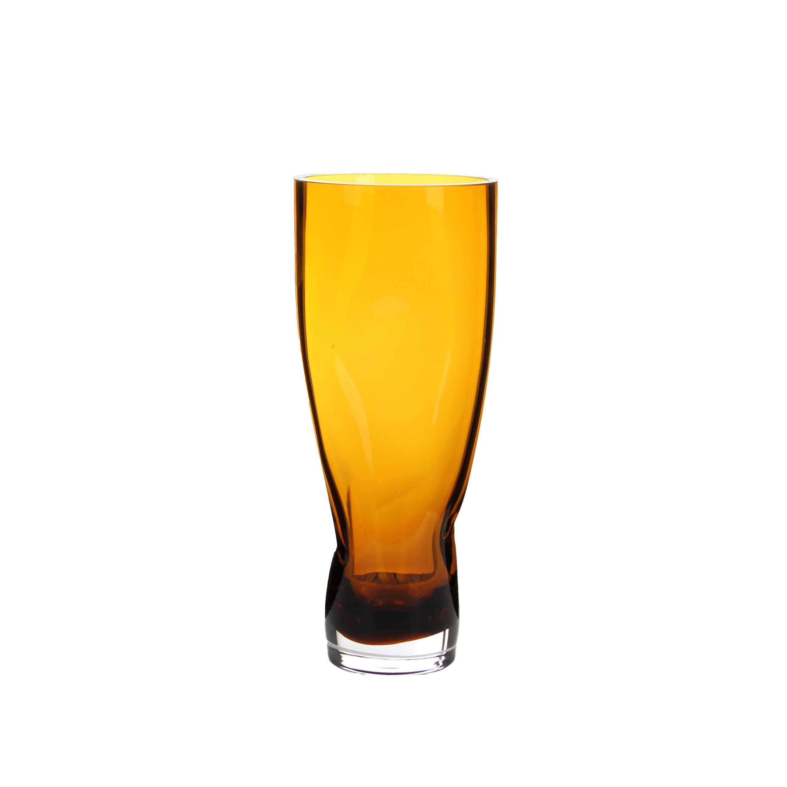 Amber - Toned Curved Glass Vase