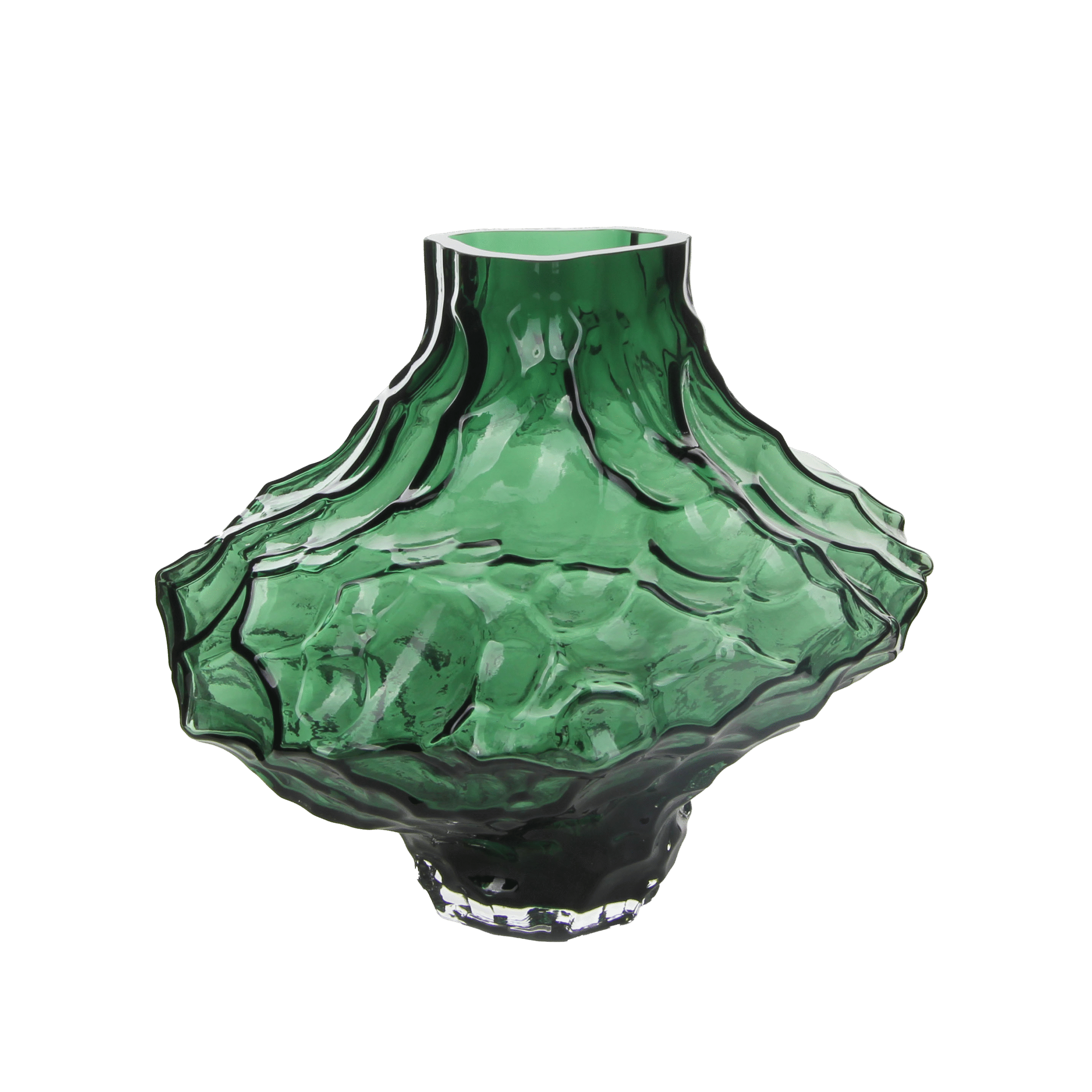 Emerald - Textured Art Glass Vase