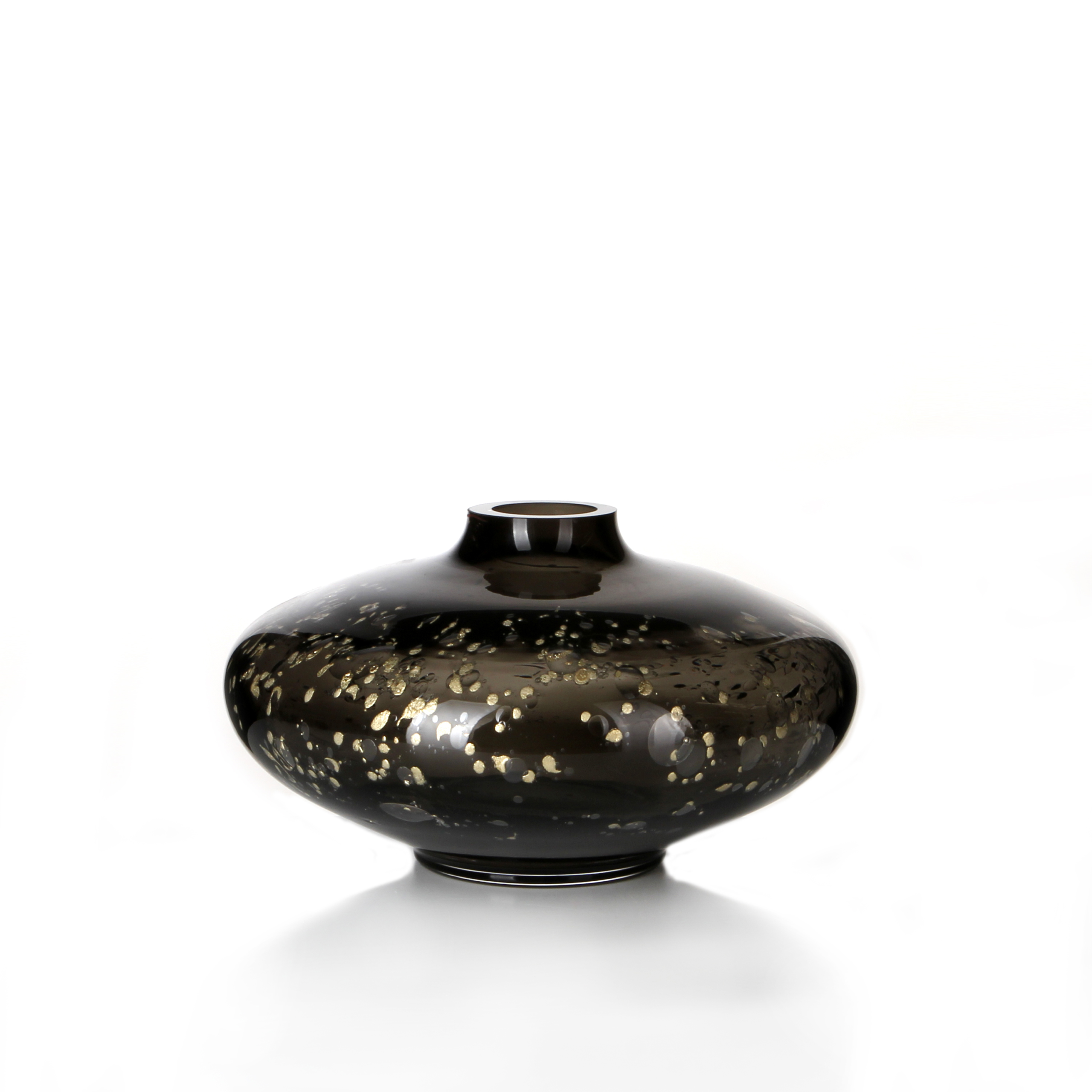 "Glazed Flat Vase" Handcrafted Art Glass Vase