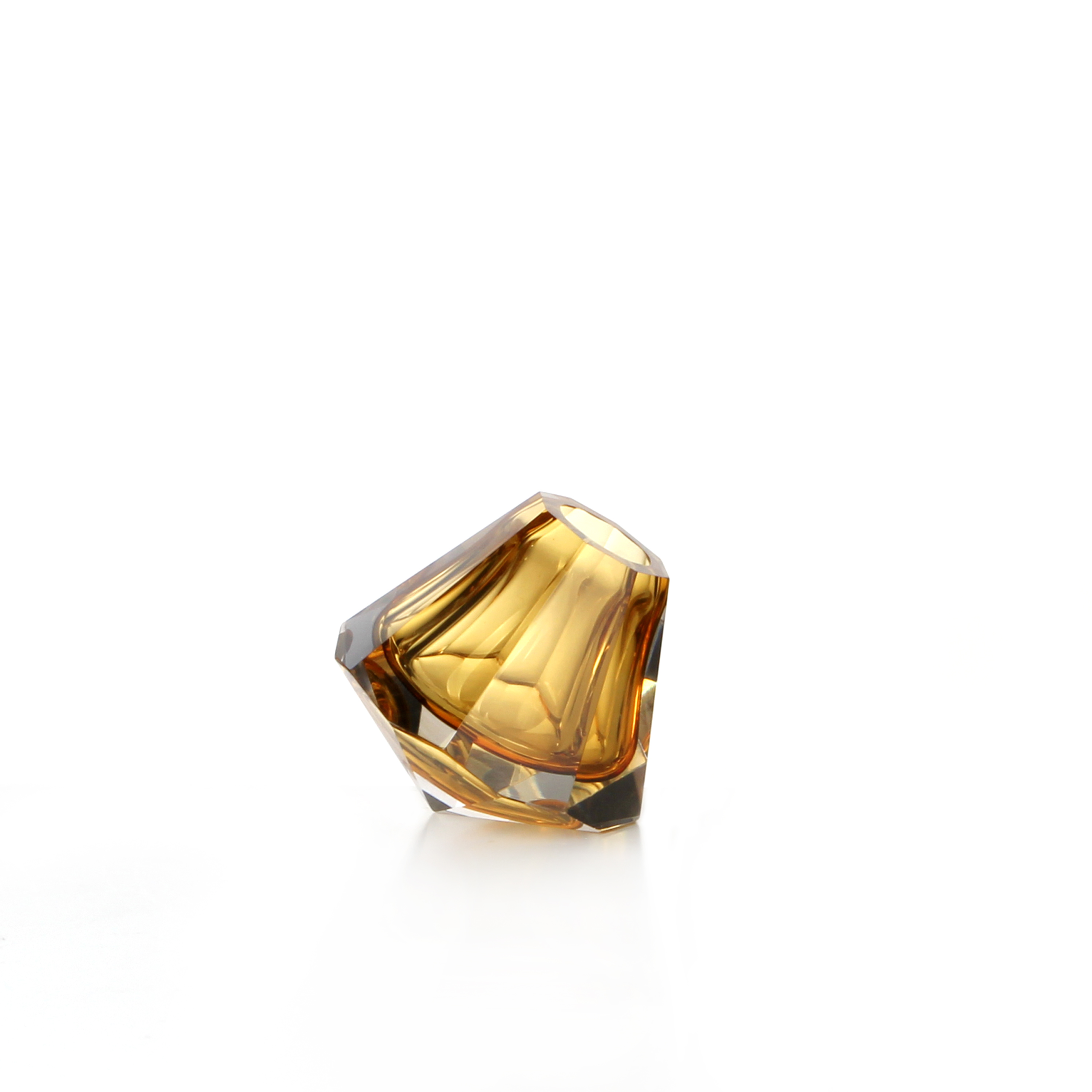 "Prism Glow" Amber Glass Vase---Small