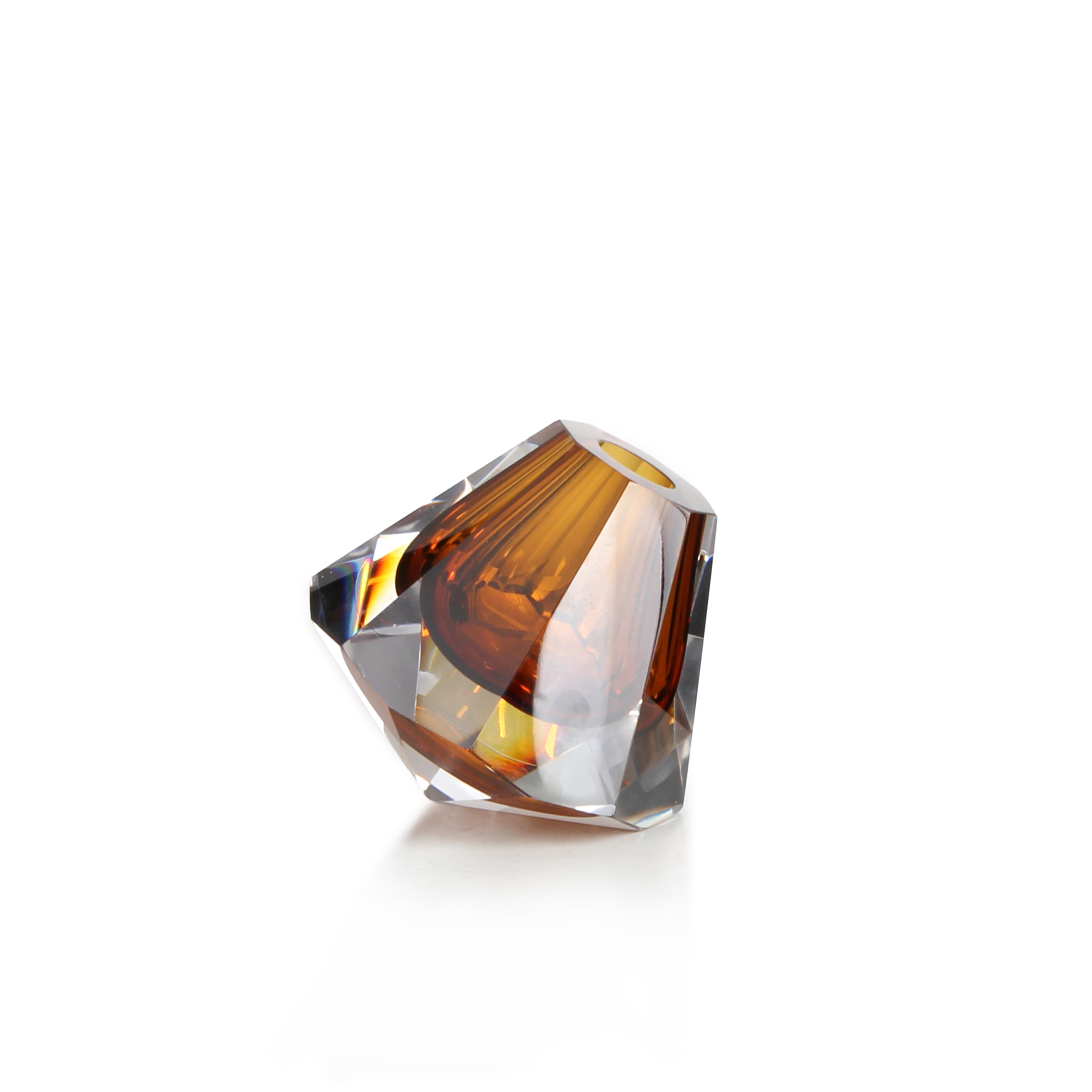 "Prism Glow" Amber Glass Vase---Large