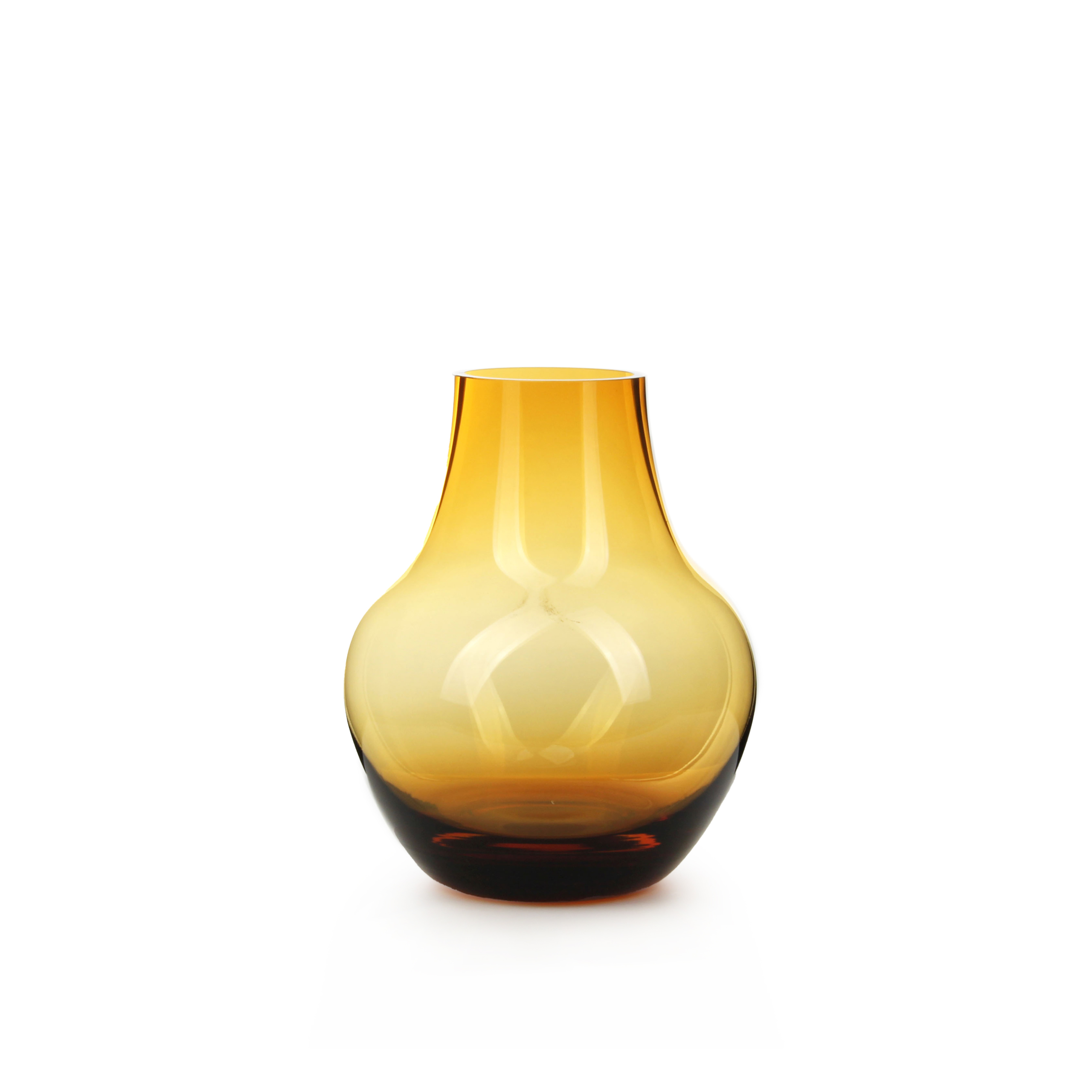 "Forest Isle Round Realm" Handcrafted Gradient Green Glass Vase（Small Size）