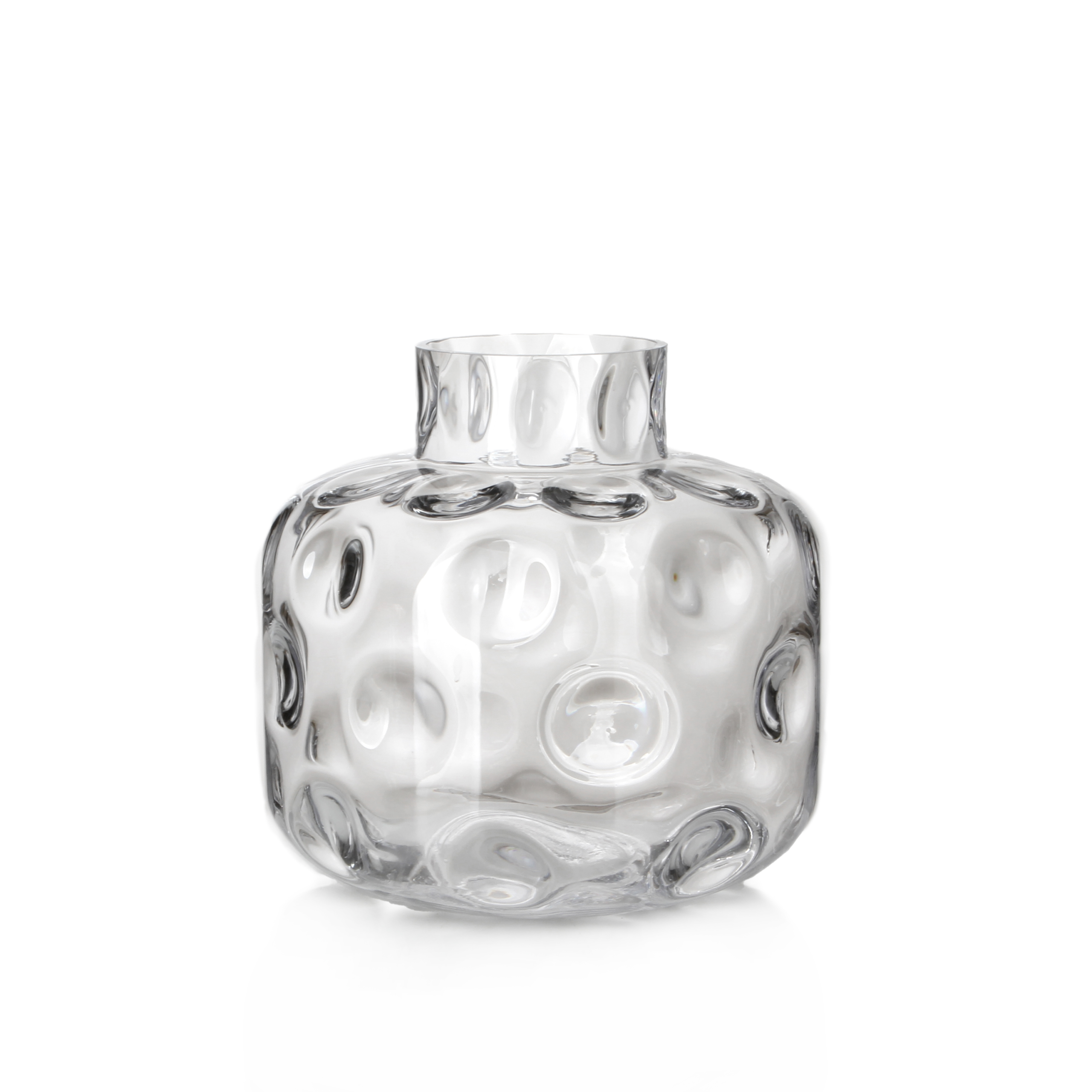 Clear Bubble Indent Clear Glass Vase