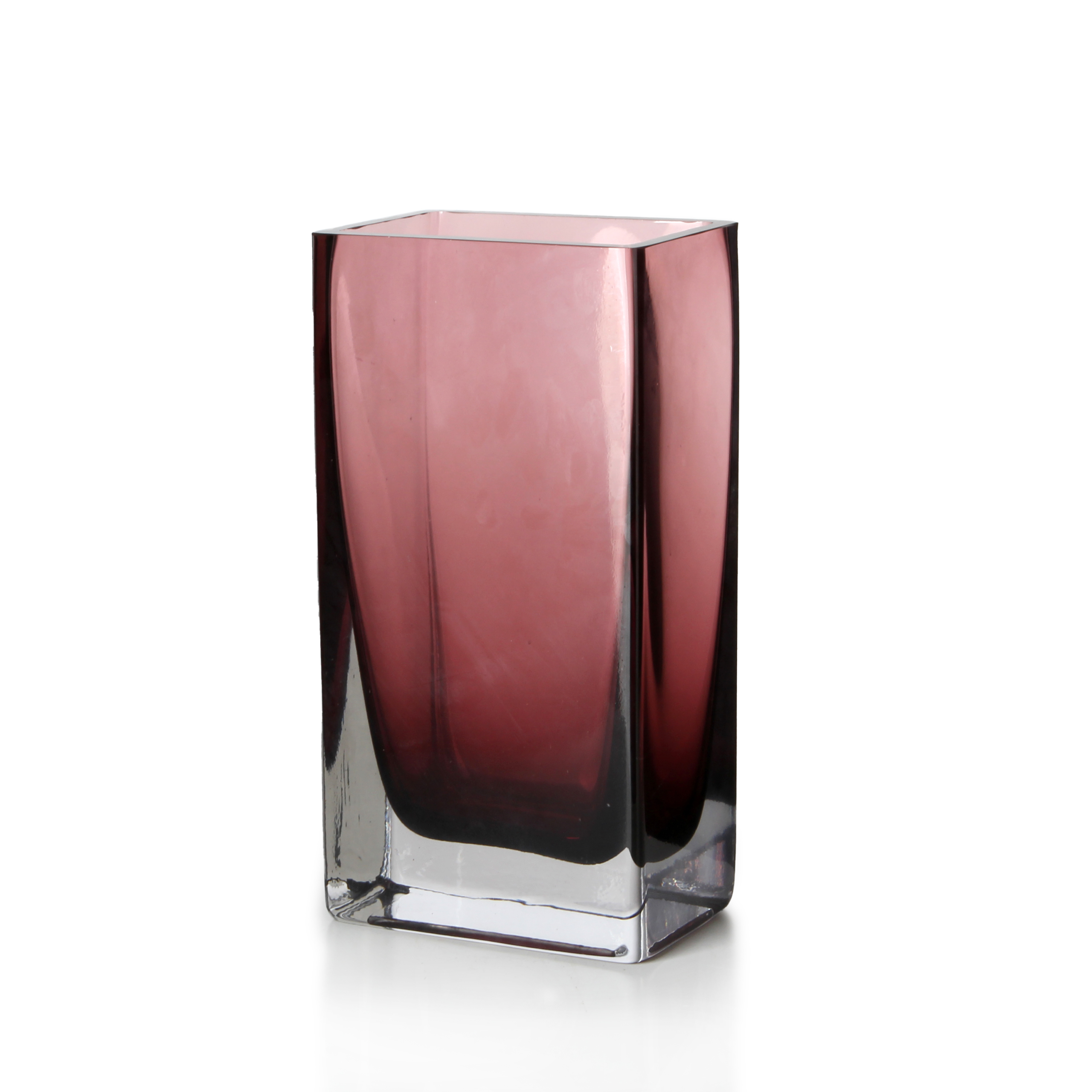 Square Tall Glass Vase with Heavy Base