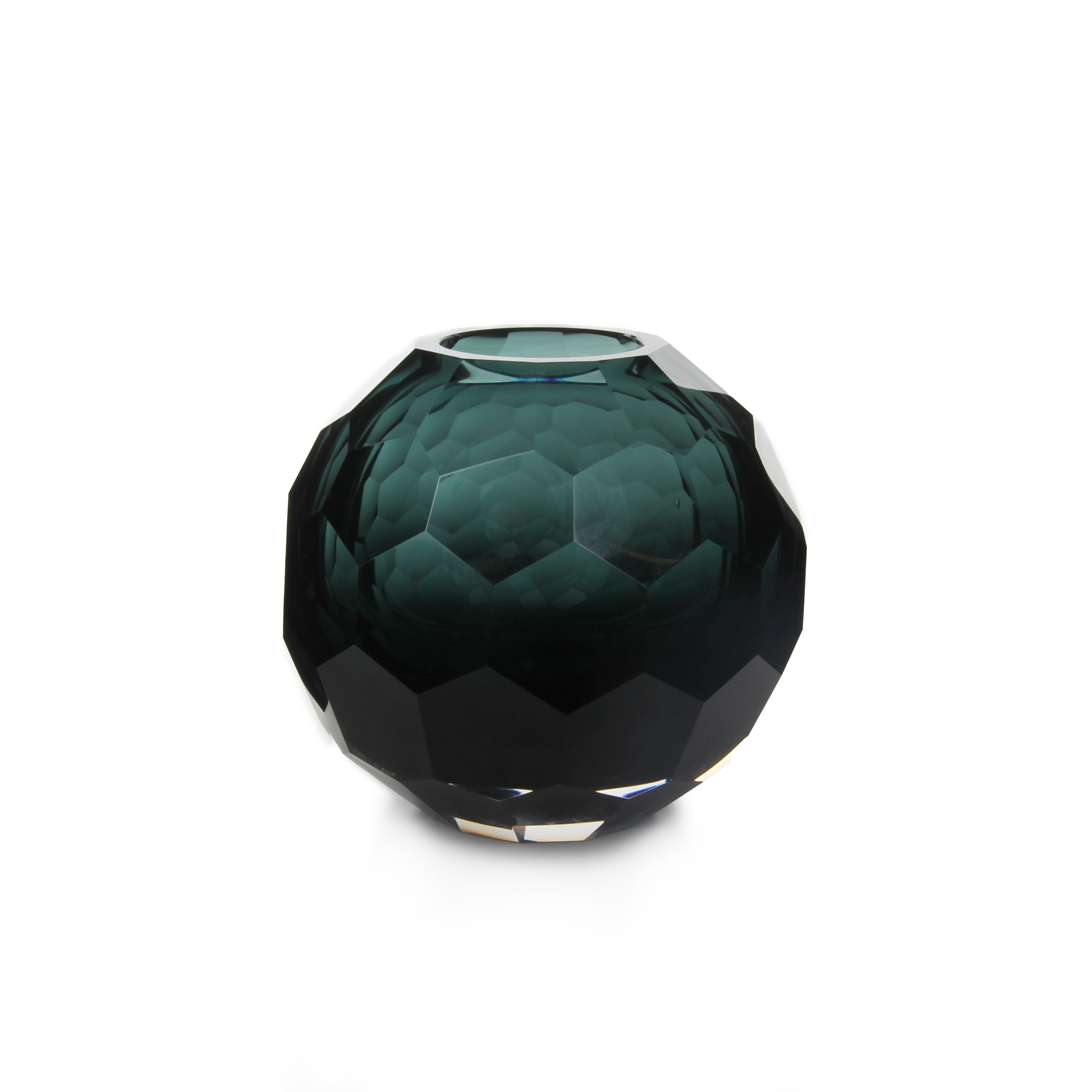 Faceted Spherical Glass Vase - Large