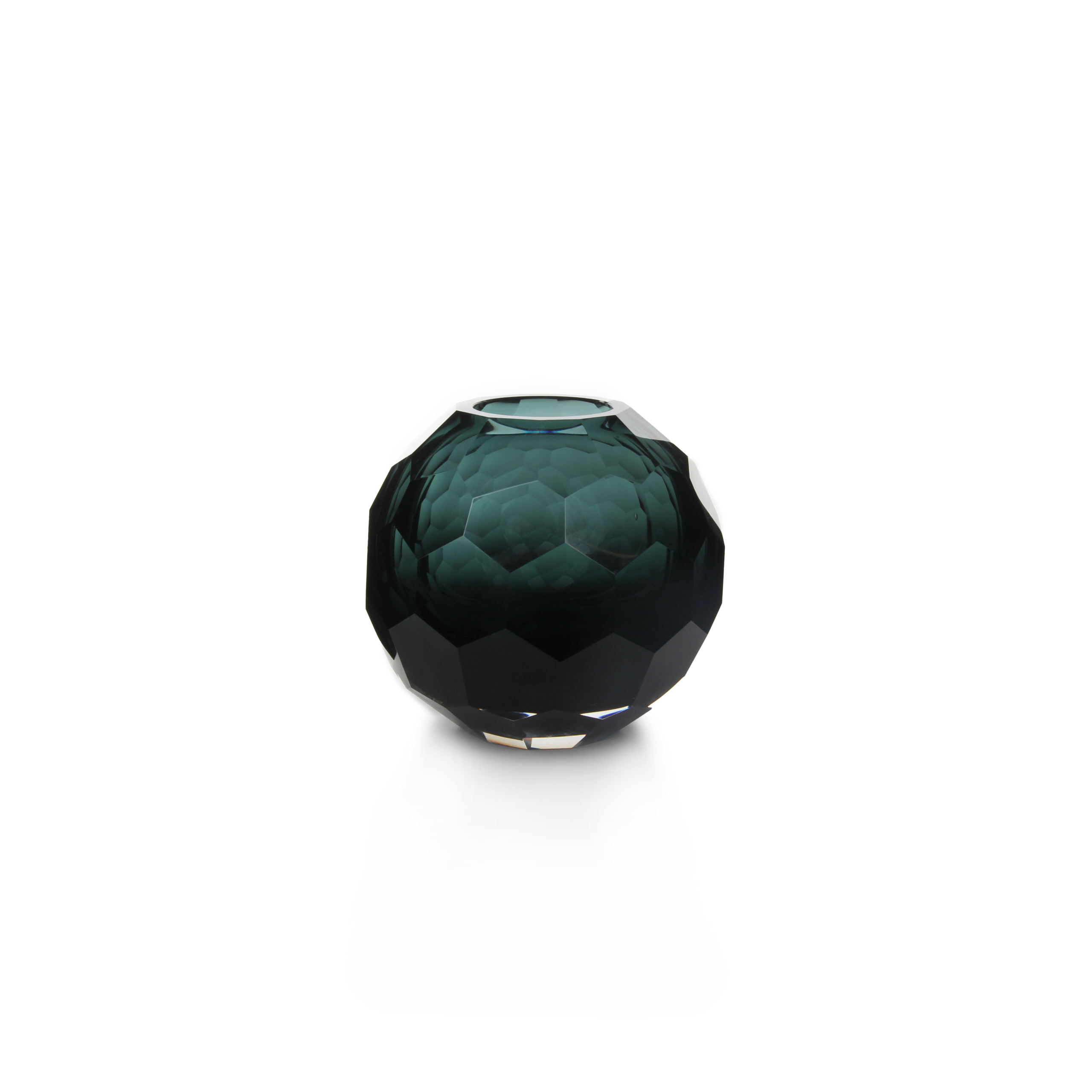 Faceted Spherical Glass Vase - Small