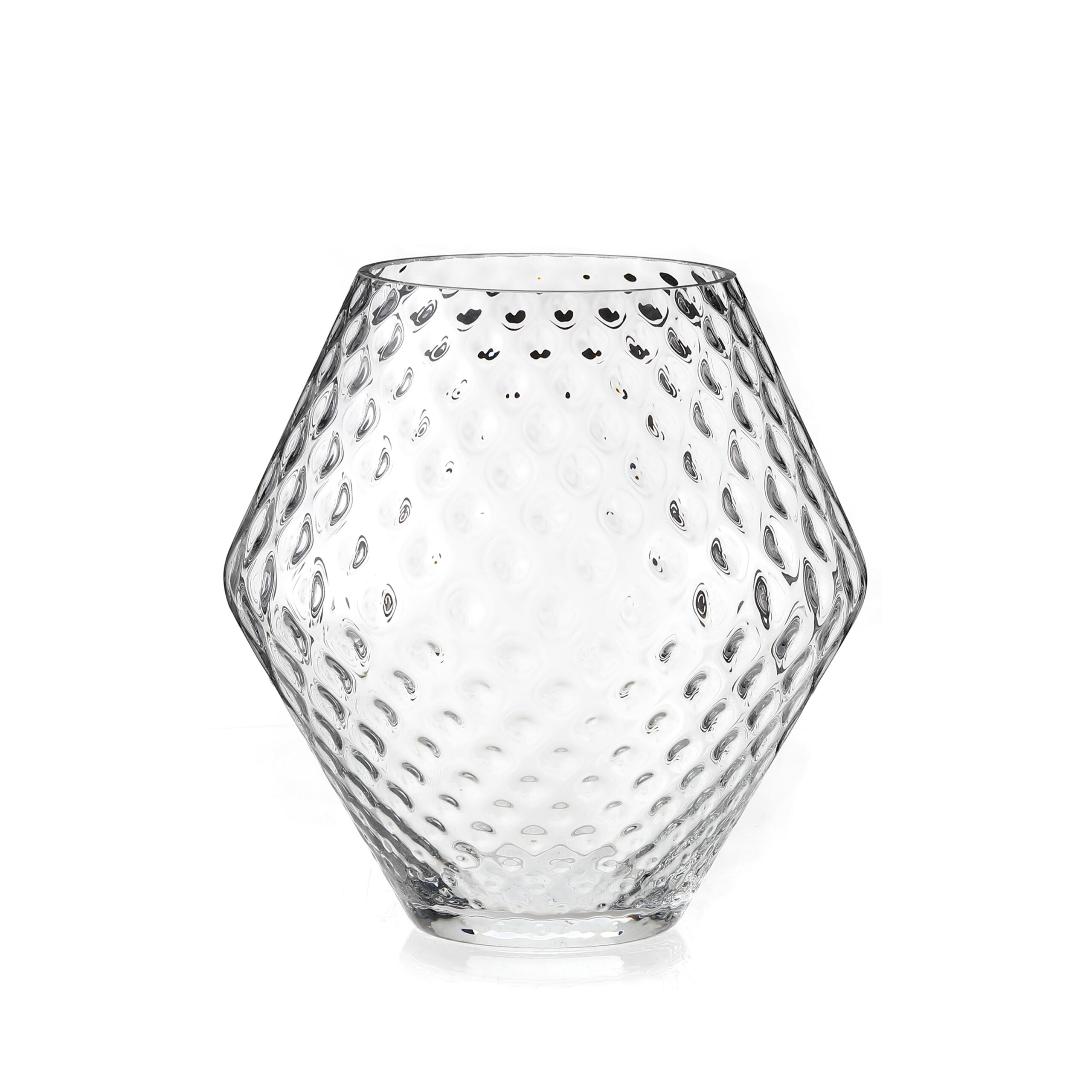 Diamond-Cut Bulb Vase---Clear