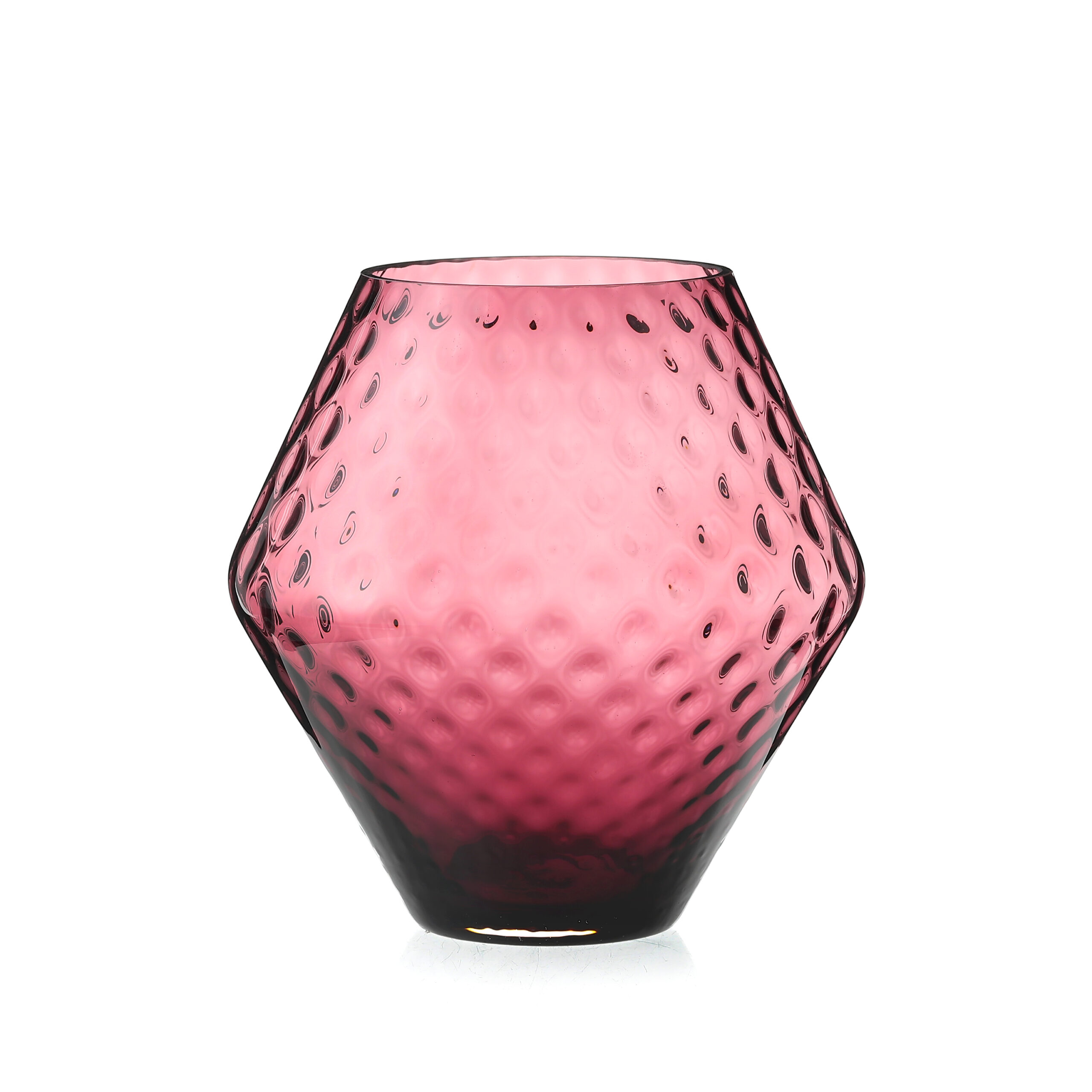 Diamond-Cut Bulb Vase---Fuchsia