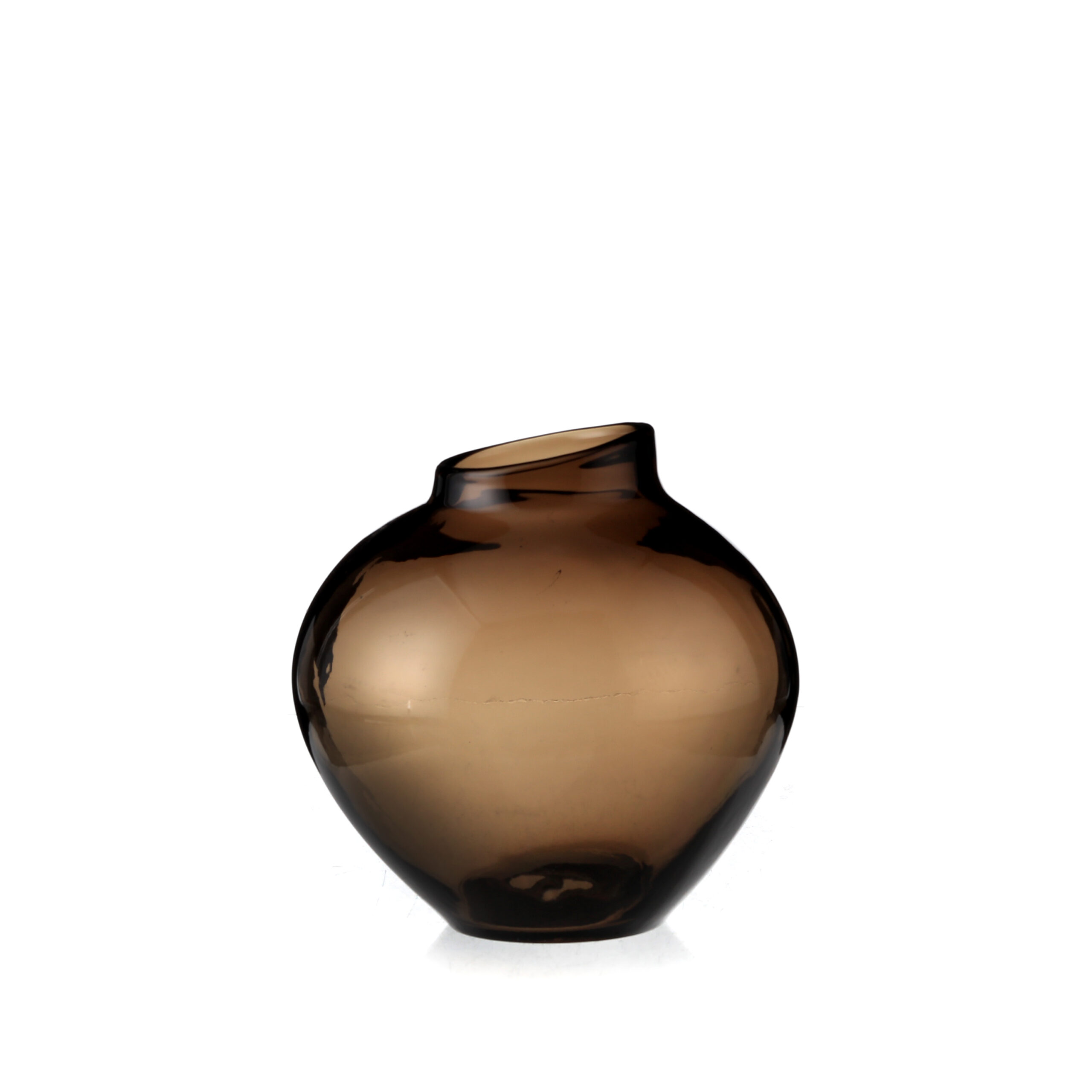 Organic Rounded Urn Vase（Small）---Brown