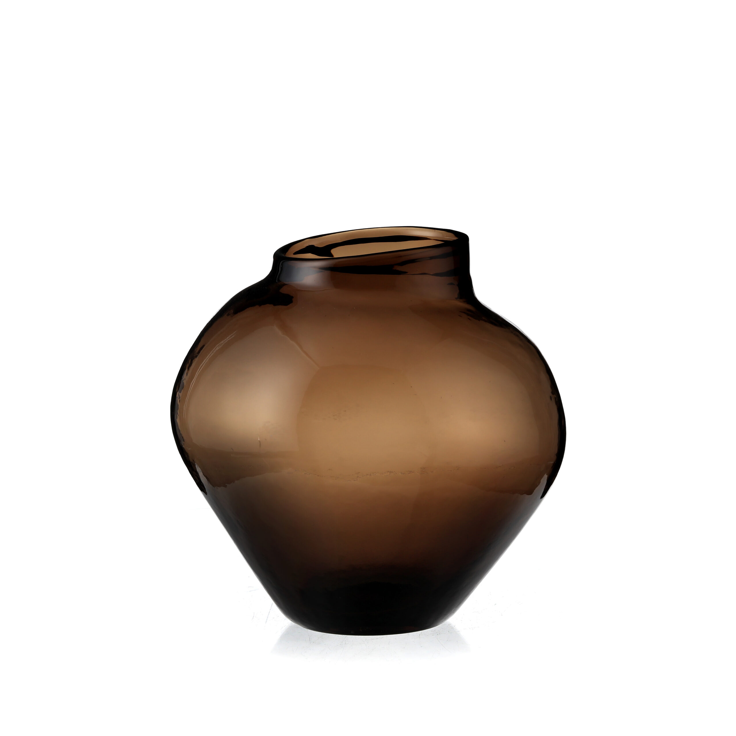 Organic Rounded Urn Vase（Large）---Brown