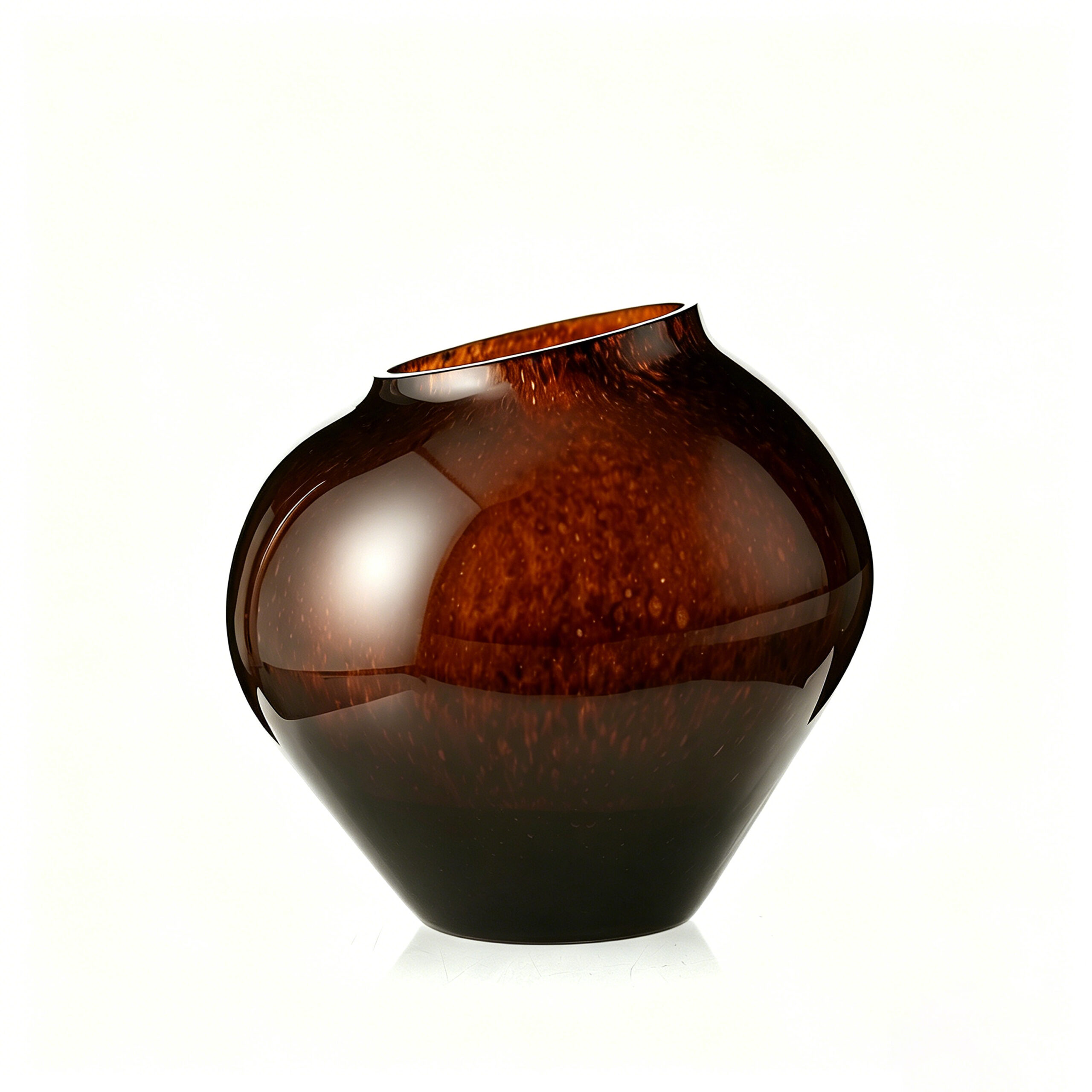 Organic Rounded Urn Vase（Large）---Chocolate