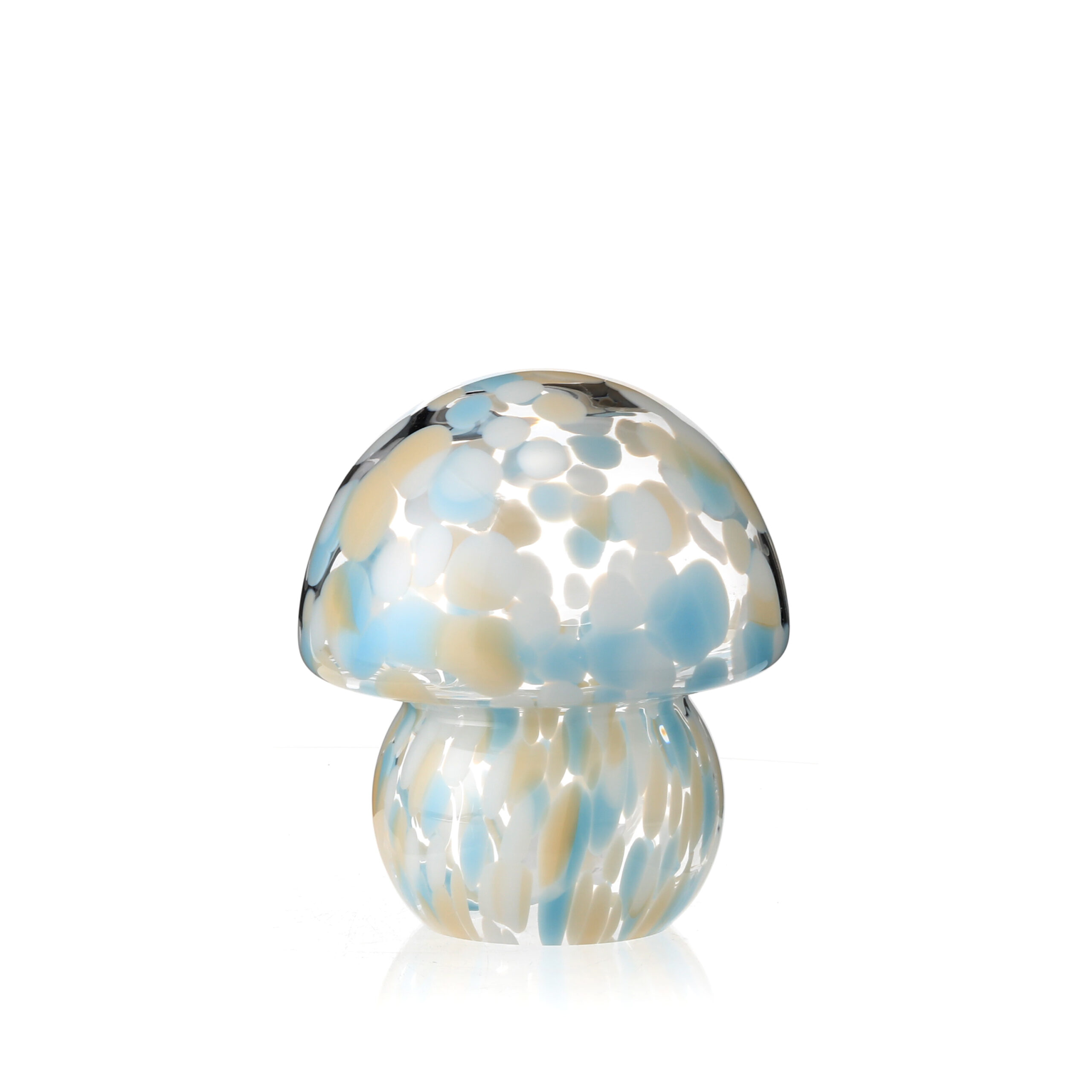 Whimsical Handblown Mushroom Lamp---Blue