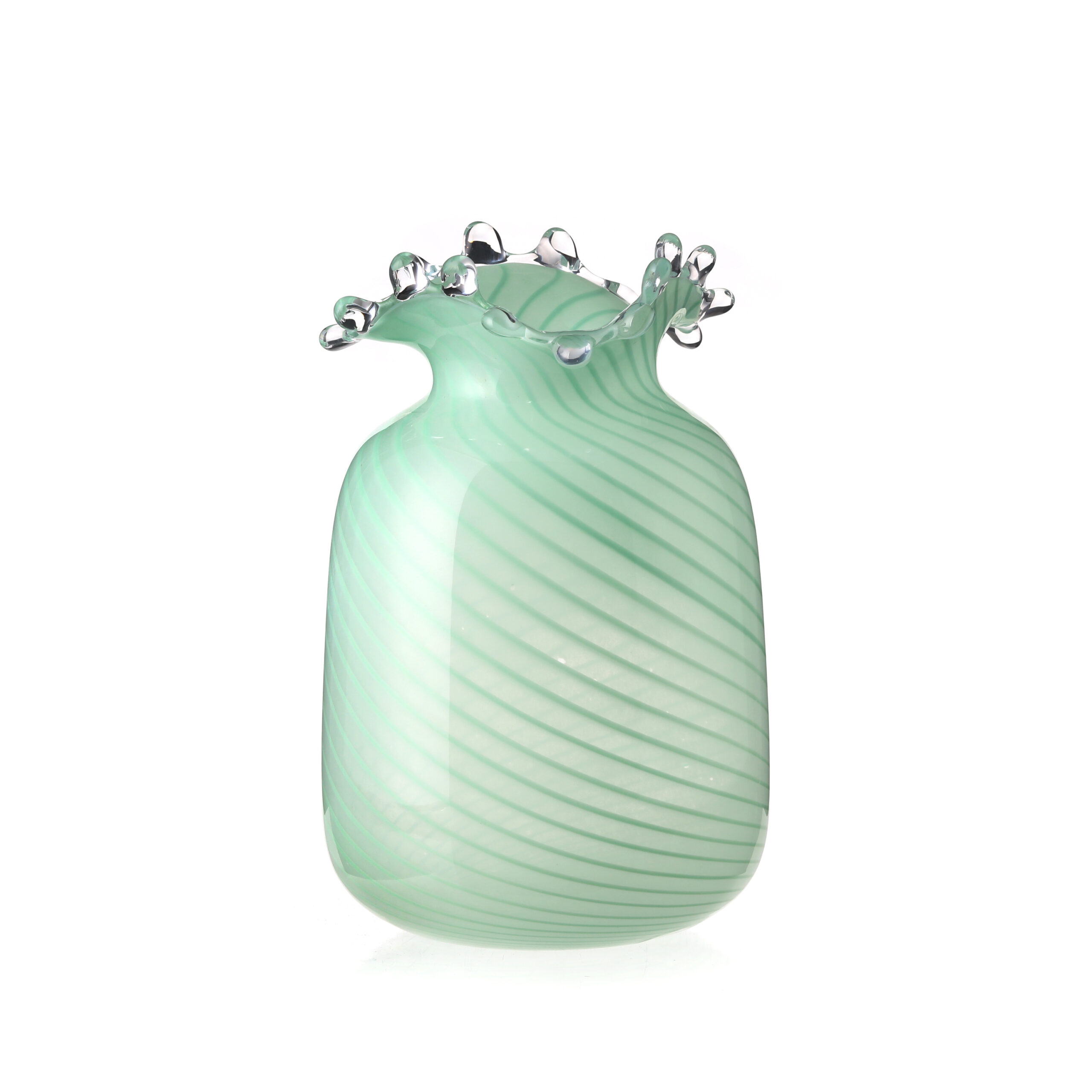 Swirl Glass Vase---Sage Green