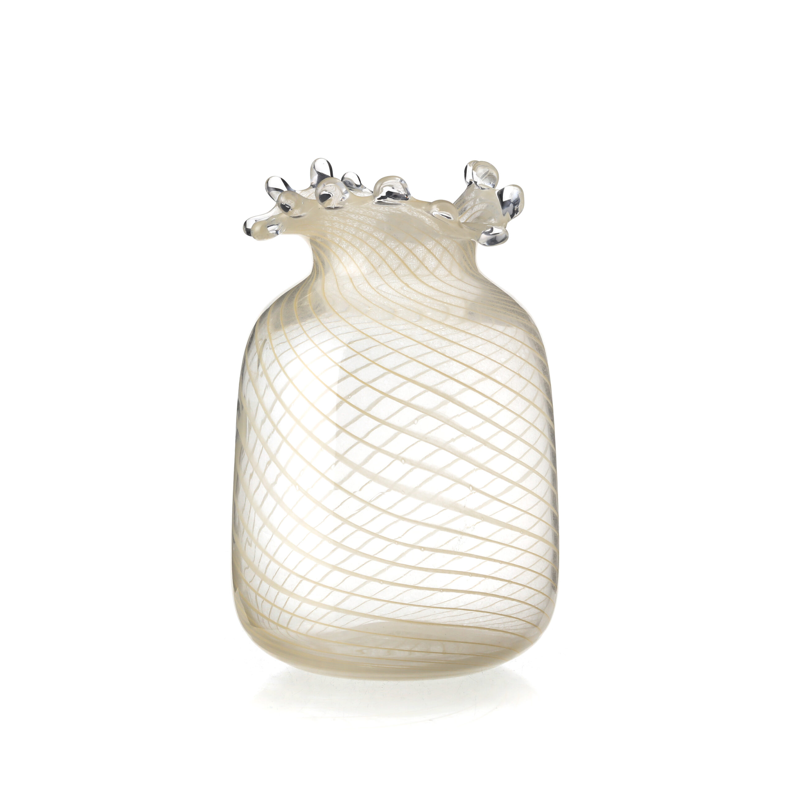 Swirl Glass Vase---Cream