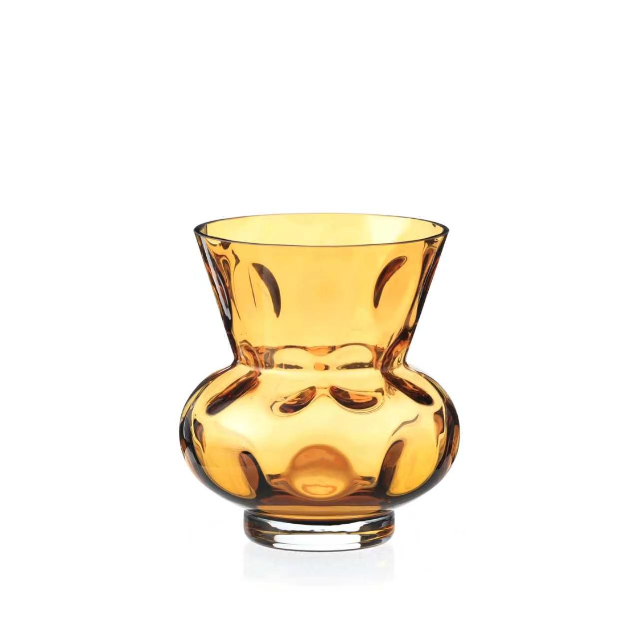 Flared Top Bulb Vase---Amber