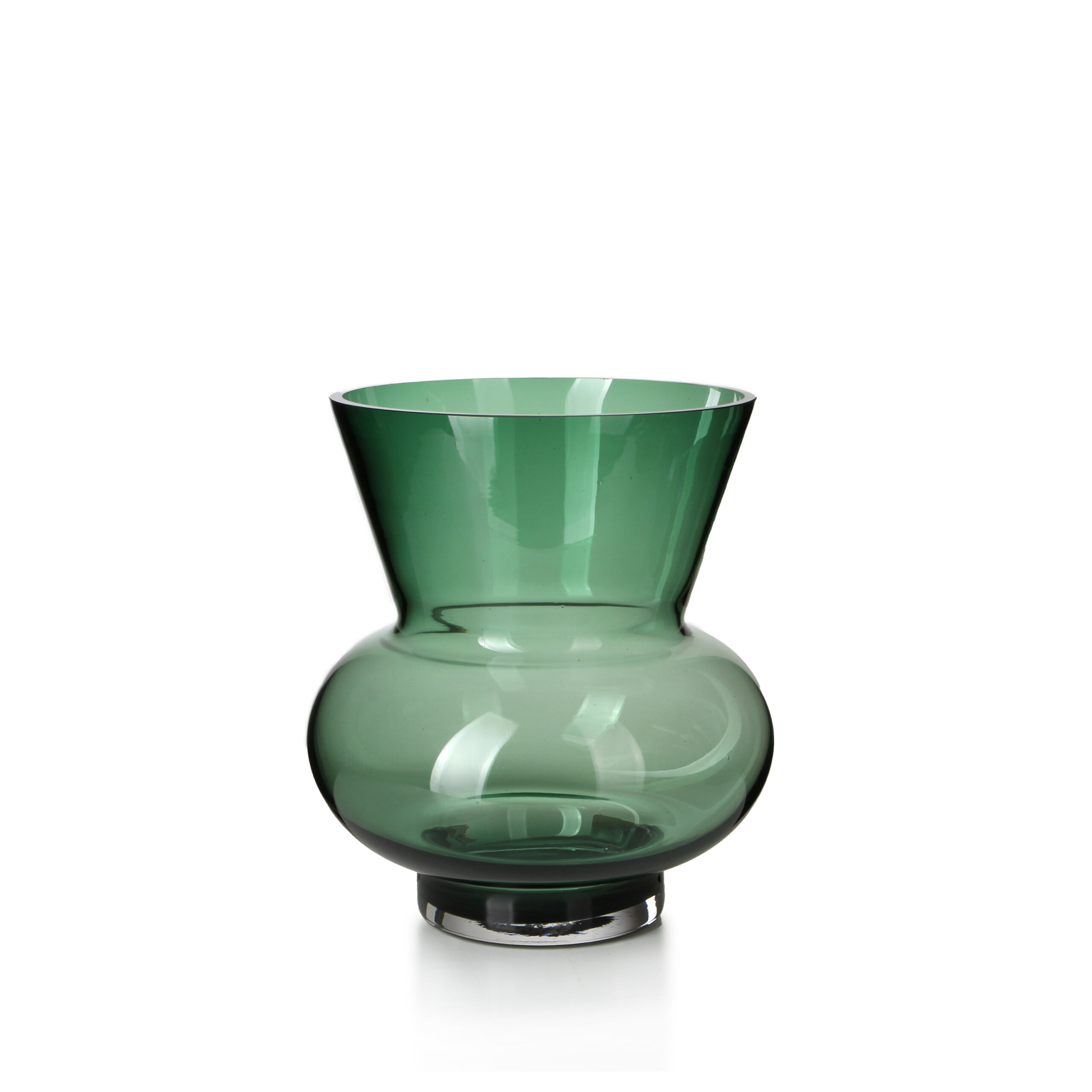 Flared Top Bulb Vase---Green
