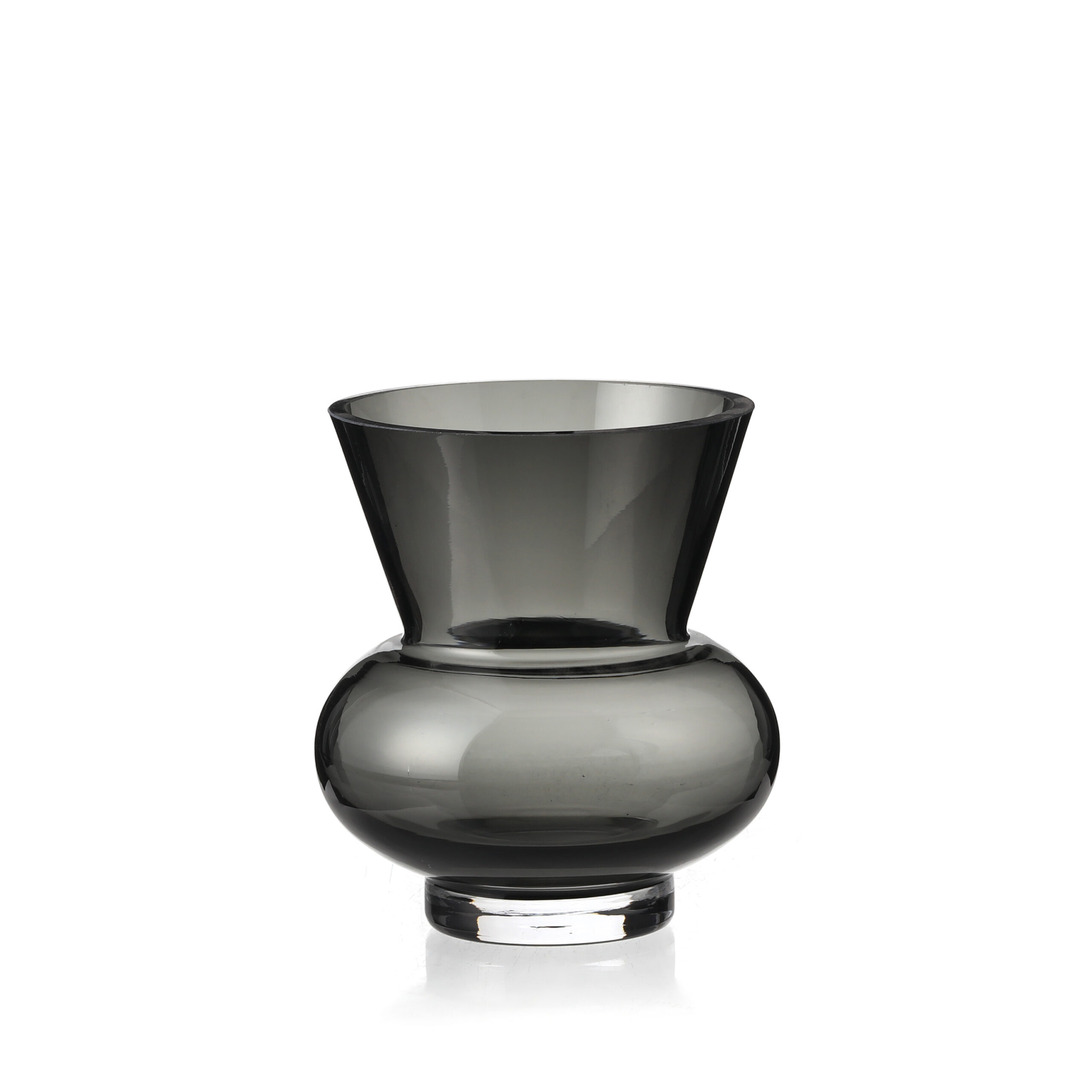 Flared Top Bulb Vase---Smoker Gray